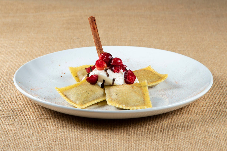 Cranberry Mascarpone Ravioli in Sage Parsley Fleck Dough - 12 PC, About 12 OZ